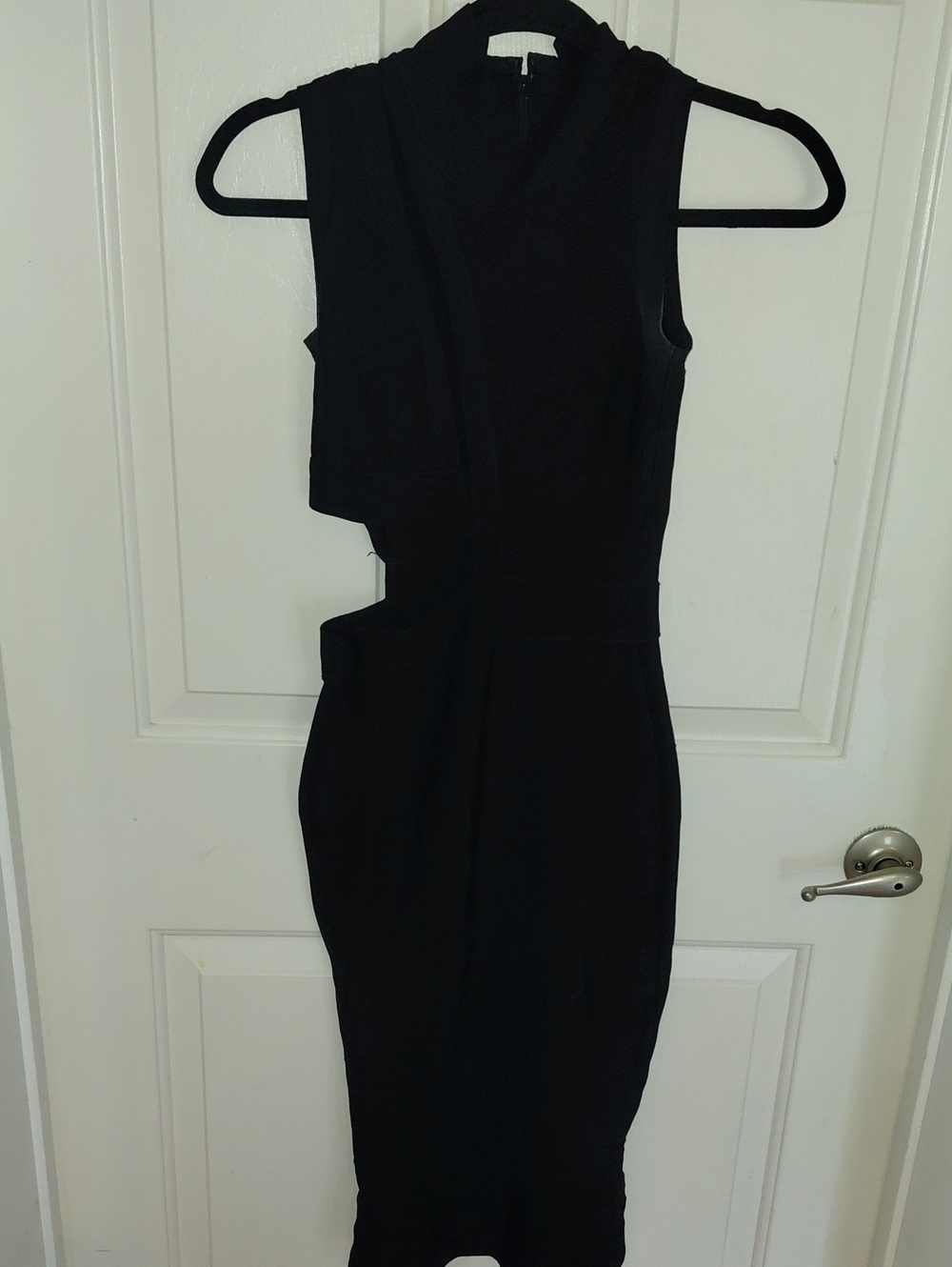 Sleeveless Black Cutout Midi Dress